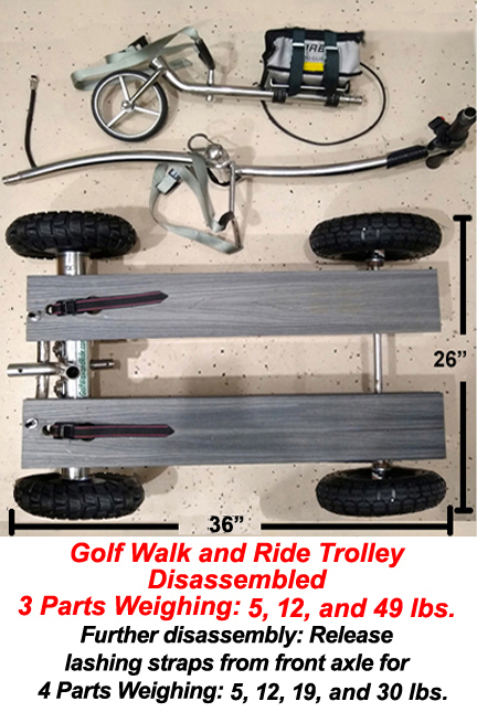 golf push cart dissassembled